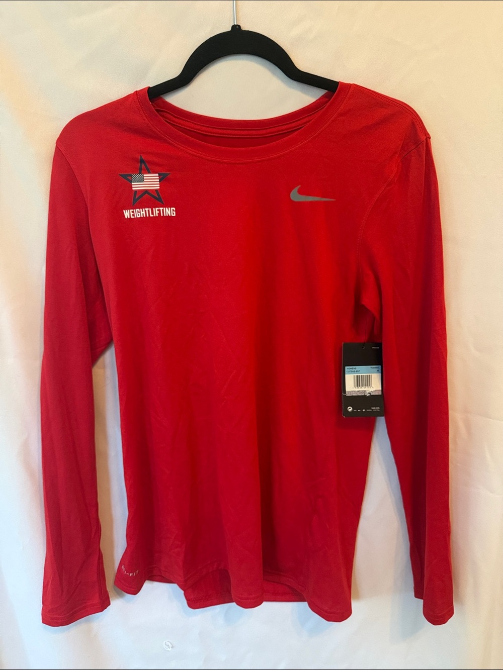 Nike Red Long-Sleeve USA Weightlifting Training Tee